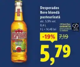 Lidl Desperados Bere blondǎ pasteurizată Ofertă