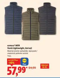 Lidl EsmaraⓇ Men Vestǎ Lightweight, bărbați Ofertă