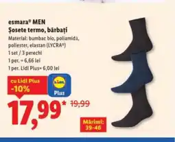 Lidl Esmara® Men Şosete termo, bărbați Ofertă