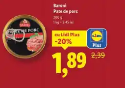 Lidl Baroni Pate de porc Ofertă