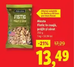 Lidl Alesto Fistic în coajă, prăjit şi sărat Ofertă