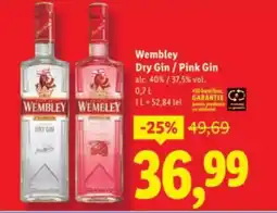Lidl Wembley Dry Gin / Pink Gin Ofertă