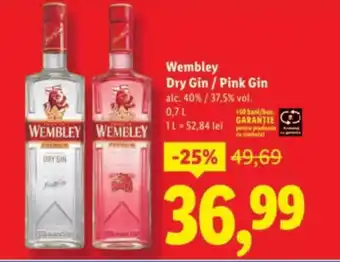 Lidl Wembley Dry Gin / Pink Gin Ofertă