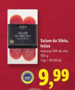 Lidl Deluxe Salam de Sibiu, feliat Ofertă