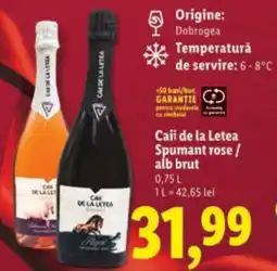 Lidl Caii de la Letea Spumant rose/ alb brut Ofertă