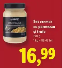 Lidl Deluxe Sos cremos cu parmezan şi trufe Ofertă