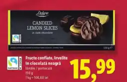 Lidl Deluxe Fructe confiate, invelite în ciocolată neagră Ofertă