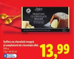 Lidl Deluxe Sufleu cu ciocolată neagră şi umplutură de ciocolată albă Ofertă