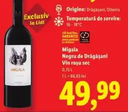 Lidl Migala Negru de Drăgăşani Vin roşu sec Ofertă