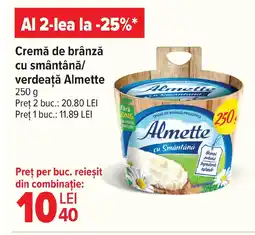 Carrefour Market Cremă de brânză cu smântânǎ/ verdeaţă Almette Ofertă