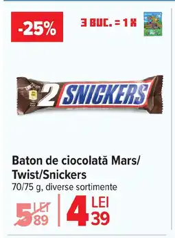 Carrefour Market Baton de ciocolată Mars/ Twist/Snickers Ofertă