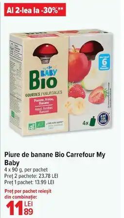Carrefour Market Piure de banane Bio Carrefour My Baby Ofertă