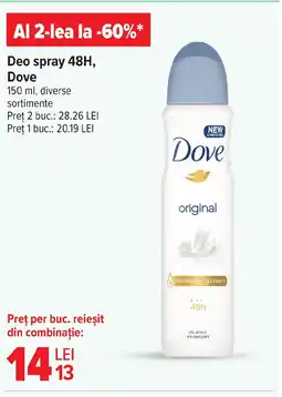 Carrefour Market Deo spray 48H, Dove Ofertă