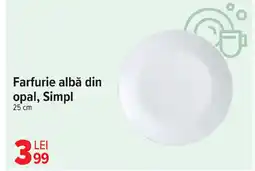 Carrefour Market Farfurie albă din opal, Simpl Ofertă