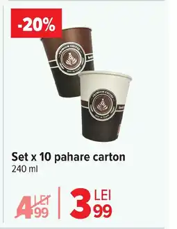 Carrefour Market Set x 10 pahare carton Ofertă
