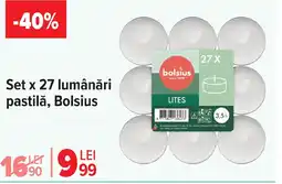 Carrefour Market Set x 27 lumânări pastilǎ, Bolsius Ofertă