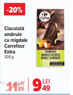 Carrefour Market Ciocolată amăruie cu migdale Carrefour Extra Ofertă