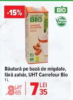 Carrefour Market Băutură pe bază de migdale, fără zahăr, UHT Carrefour Bio Ofertă