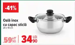 Carrefour Market Oalǎ inox cu capac sticlă Ofertă