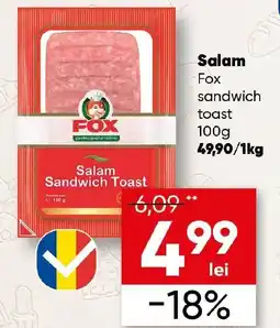 PROFI Salam Fox sandwich toast Ofertă