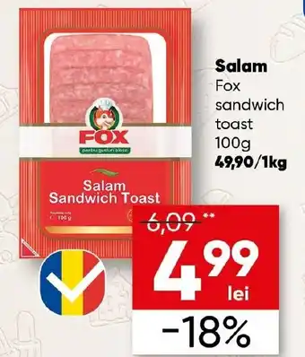 PROFI Salam Fox sandwich toast Ofertă