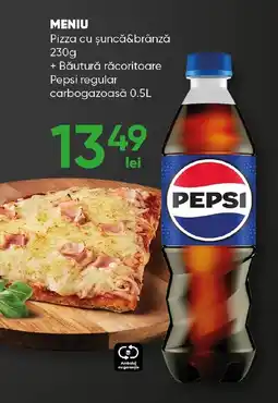 PROFI Meniu pizza cu șuncă&brânză + Băutură răcoritoare Pepsi regular carbogazoasă Ofertă