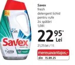DM Savex fresh detergent lichid pentru rufe Ofertă