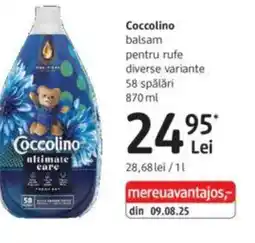 DM Coccolino balsam pentru rufe Ofertă