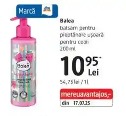 DM Balea balsam pentru pieptănare uşoară pentru copii Ofertă