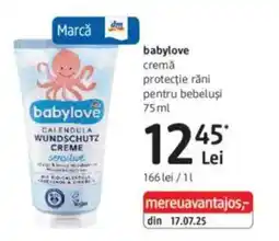 DM Babylove cremă protecţie răni pentru bebeluşi Ofertă