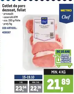 Metro Cotlet de porc dezosat, feliat Ofertă
