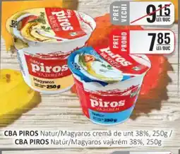 CBA CBA PIROS Natur/Magyaros cremă de unt 38% Ofertă