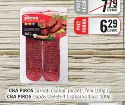 CBA CBA PIROS cârnaţi Csabai, picanţi, felii Ofertă
