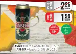 CBA ASBEER bere blondă 3% alc. Ofertă