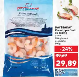 Kaufland DAYSEADAY Creveţi prefierţi cu codiţă Ofertă