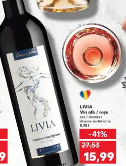 Kaufland LIVIA Vin alb / roşu sec/ demisec Ofertă