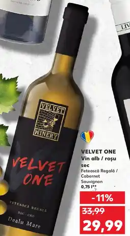 Kaufland VELVET ONE Vin alb / roşu sec Ofertă