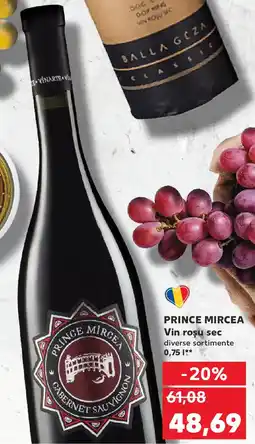 Kaufland PRINCE MIRCEA Vin rosu sec Ofertă