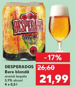 Kaufland DESPERADOS Bere blondă aromă tequila 5,9% alcool Ofertă