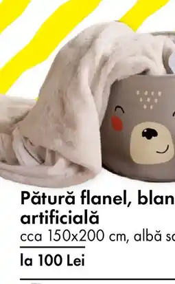 TEDI Pătură flanel, blană artificială Ofertă
