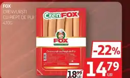 Auchan Fox crenvurști cu piept de pui Ofertă