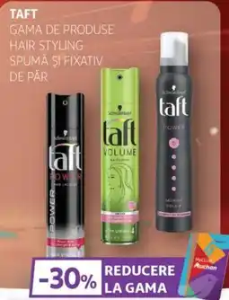 Auchan Taft gama de produse hair styling spumă şi fixativ de păr Ofertă