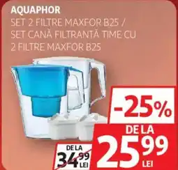 Auchan Aquaphor set 2 filtre maxfor B25 / set cană filtrantă time cu 2 filtre maxfor B25 Ofertă