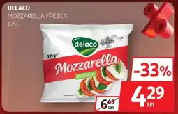 Auchan Delaco mozzarella fresca Ofertă