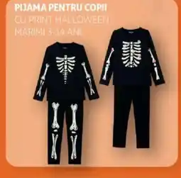Auchan Pijama pentru copii cu print halloween Ofertă