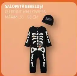 Auchan Salopetă bebelusi cu print halloween Ofertă