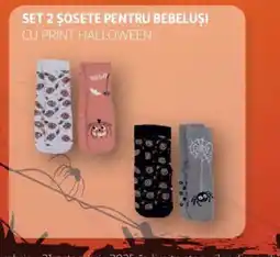 Auchan Set 2 sosete pentru bebelusi cu print halloween Ofertă