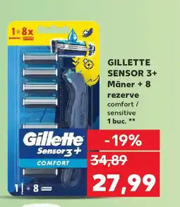 Kaufland GILLETTE SENSOR 3+ Mâner + 8 rezerve Ofertă