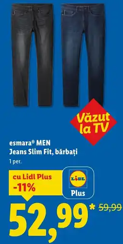 Lidl esmaraⓇ MEN Jeans Slim Fit, bărbați Ofertă