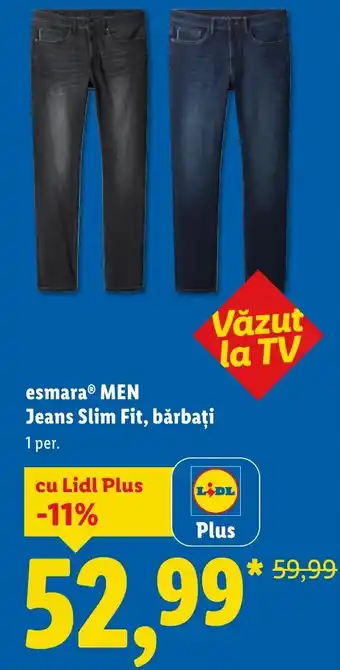 Lidl esmaraⓇ MEN Jeans Slim Fit, bărbați Ofertă